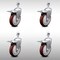 Service Caster 5 Inch SS Maroon Polyurethane 1/2 Inch Threaded Stem Caster Set Total Lock Brake SCC-SSTSTTL20S514-PPUB-MRN-121315-4 - alternate 1